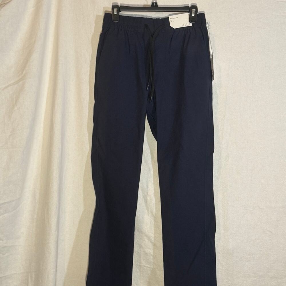 Stylus Navy Blue Casual Quick-dri Stretch Flat Front Pants Size Small